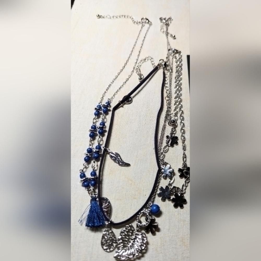 Five necklaces about a foot long by Tanya Creations.NWOT.